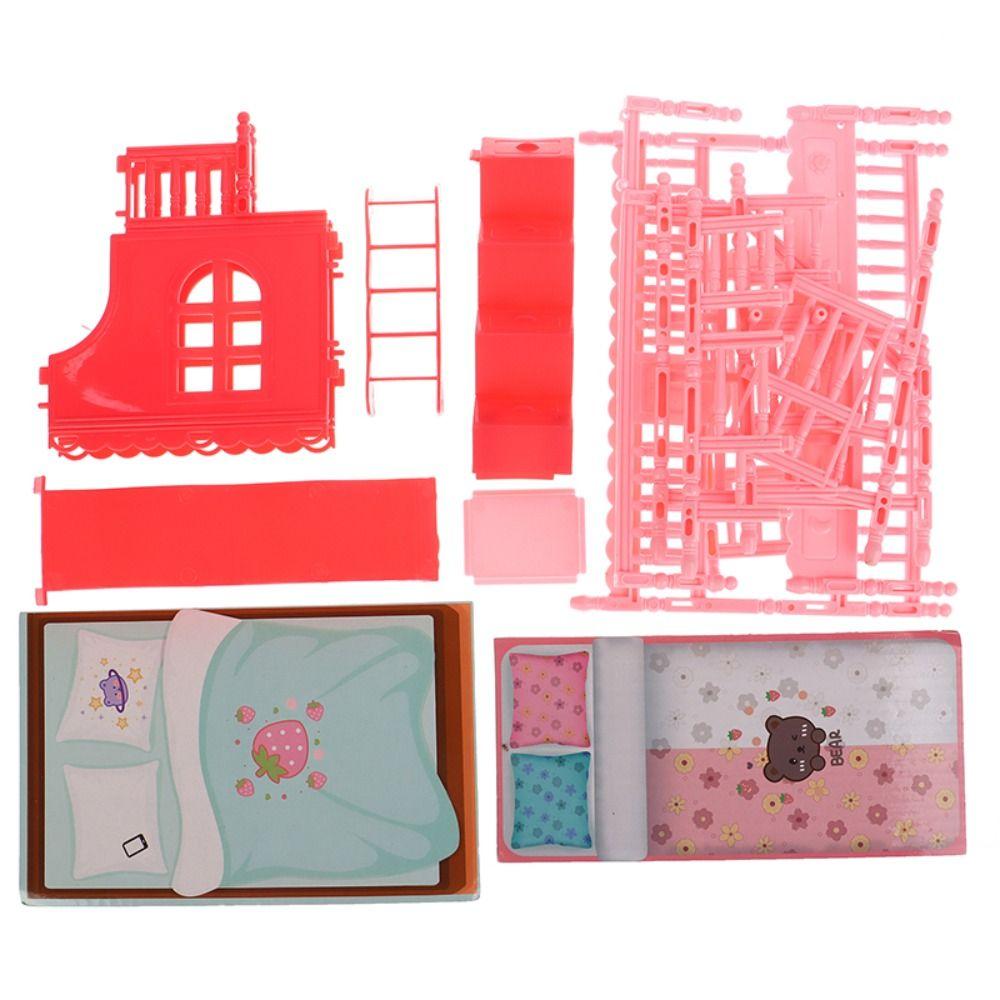Pretend Play Doll Bed Princess Bedroom Decoration Dollhouse Furniture Doll Accessery