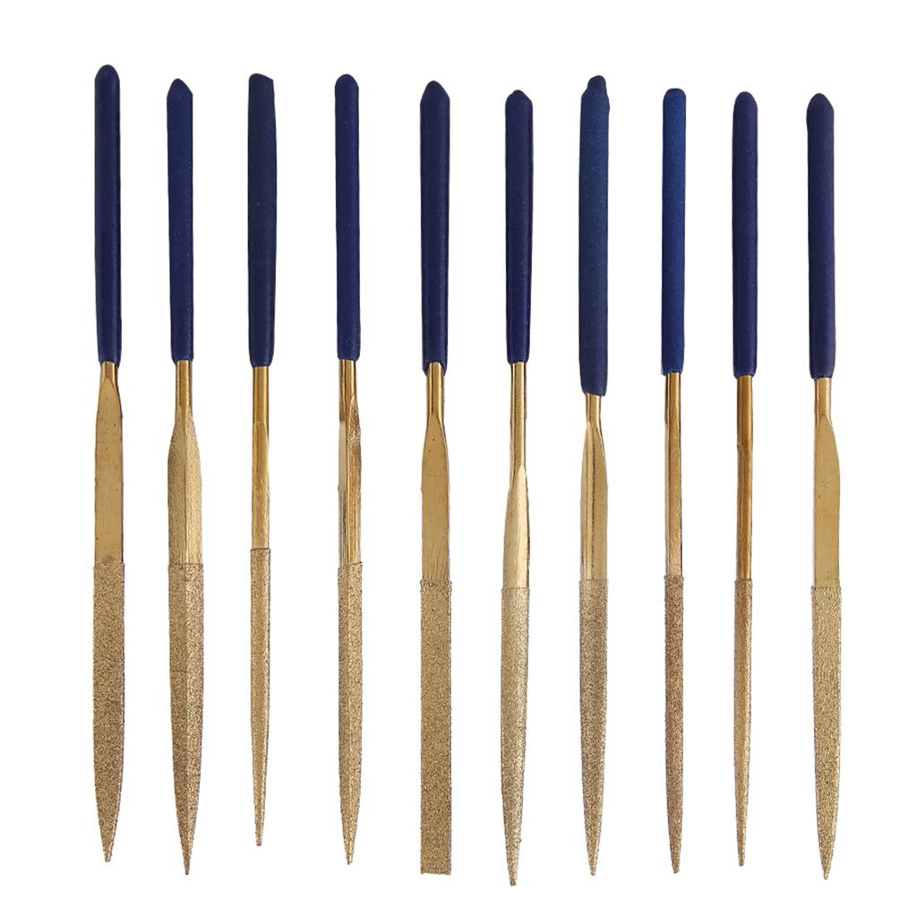 10pcs Titanium Alloy Coated Grinding Diamond Needle Files Set Repair Tools