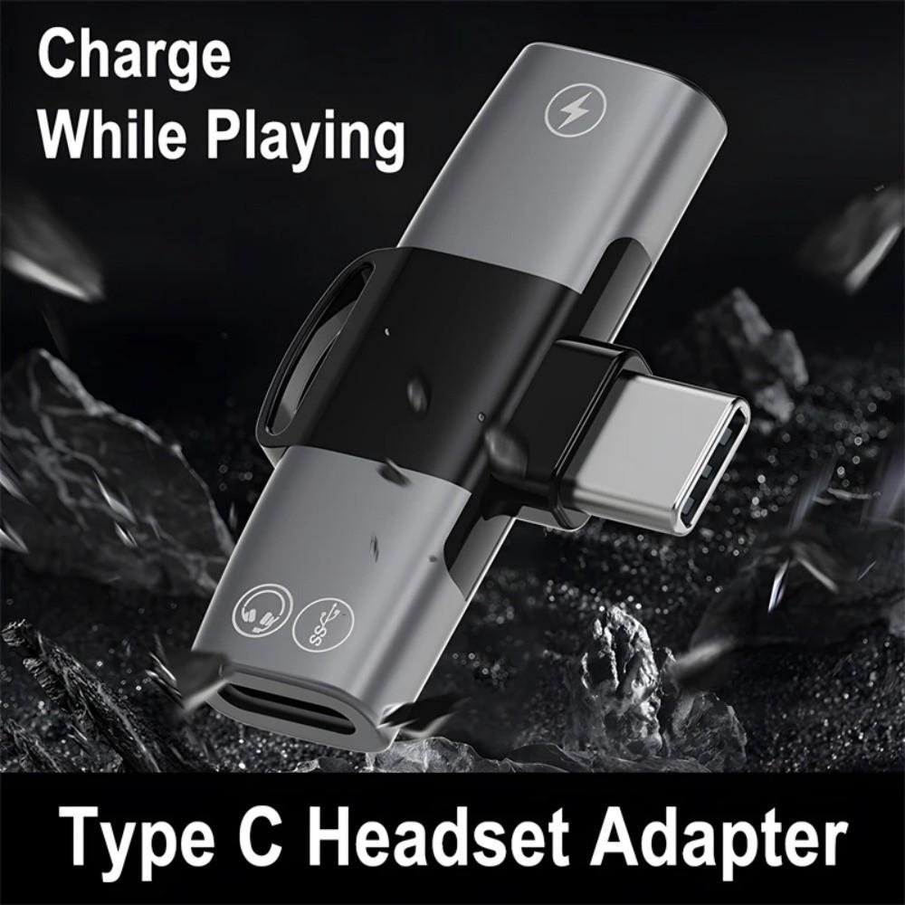 Splitter OTG 2 In 1 Adapter Fast Charging Type C 2-in-1 Multifunctional Adapter Earphone