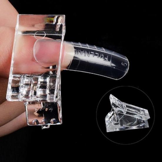 Gjennomsiktig gel Rask byggespikerforlengelsestips Clip Clamp Manicure Art Tools