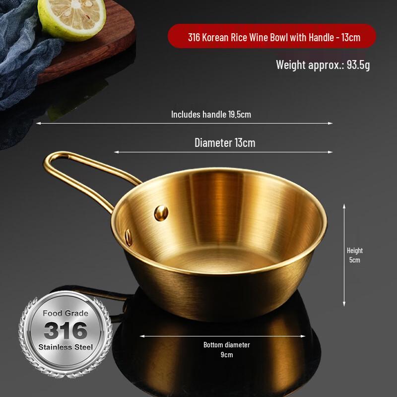 

Zhishi Korean Style 316 Stainless Steel Rice Wine Bowl