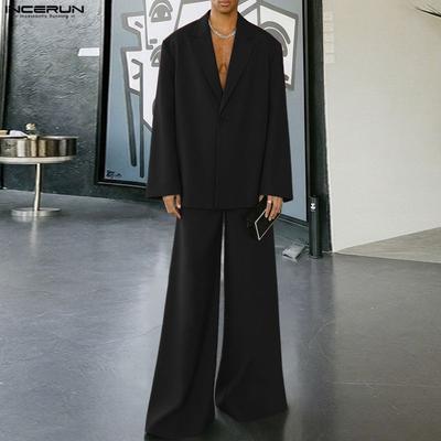 Ensembles pour hommes Col à revers Manteaux à manches longues et Pantalons longs Costumes décontractés