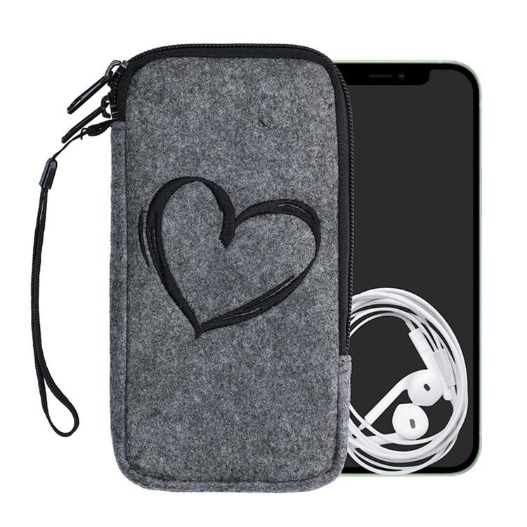 Wholesale Mobile Phone case Felt Mobile Phone Bags Cases 10.5x19cm темно-серого