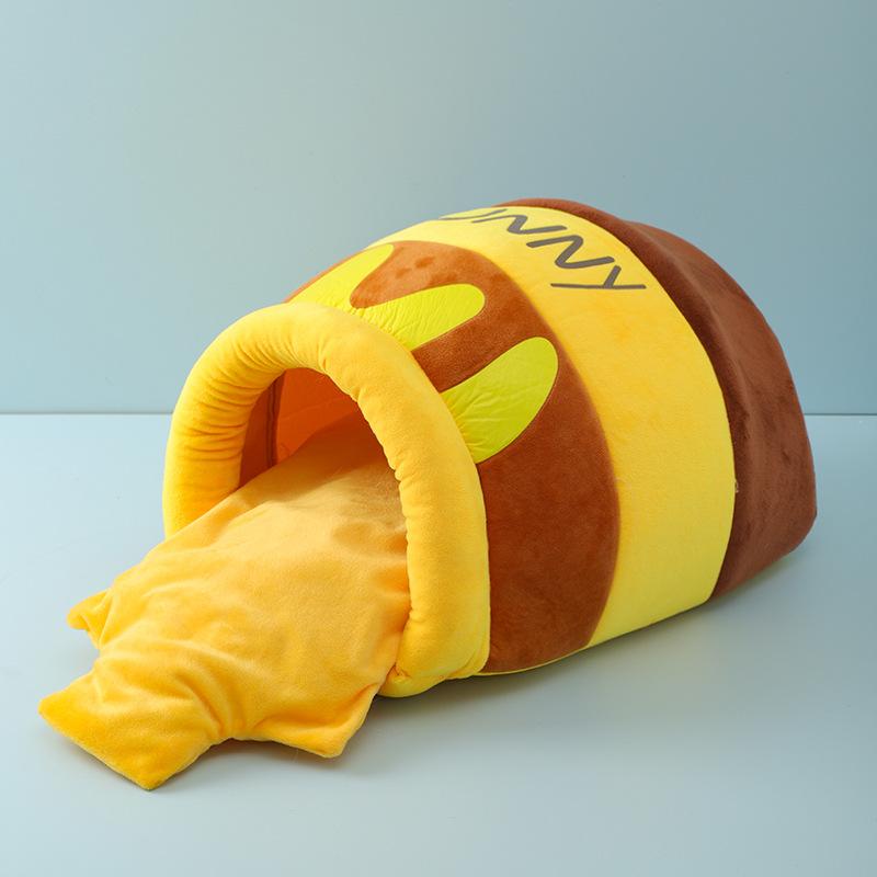 1Pc Cat Bed House Pet Accessories Four Seasons Plush Mat Cats Cushion Basket Honey Jar Shape Pets Product for Small Cat Dropshipping
