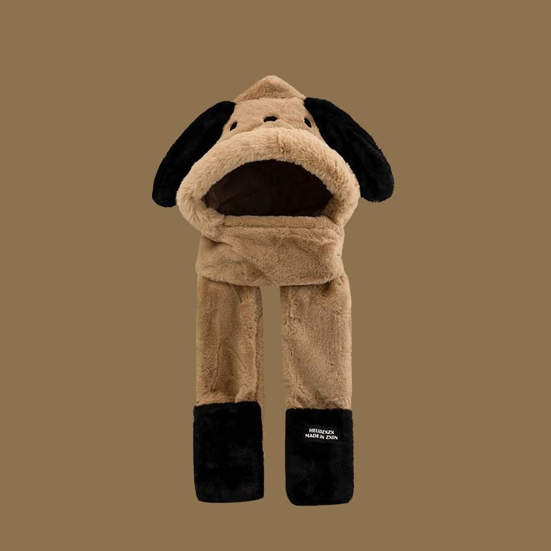 Women's Winter Rabbit Plush Hat, Scarf & Gloves Set - Cute, Thick, and Windproof.