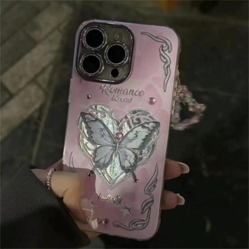 

Ретро Купидон Ангел Аврора Лазерный Чехол для Телефона Для iPhone 16 15 14 13 12 Pro Max 11 INS Роскошный Блестящий Защитный Чехол для Объектива iPhone 11