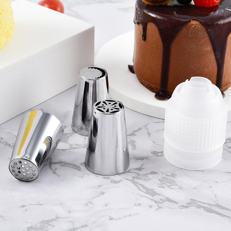 Large Pastry Tips Set Russian Baking Nozzles Cookie Decorating Tools with Rose Head And Mouth for Cake Decoration