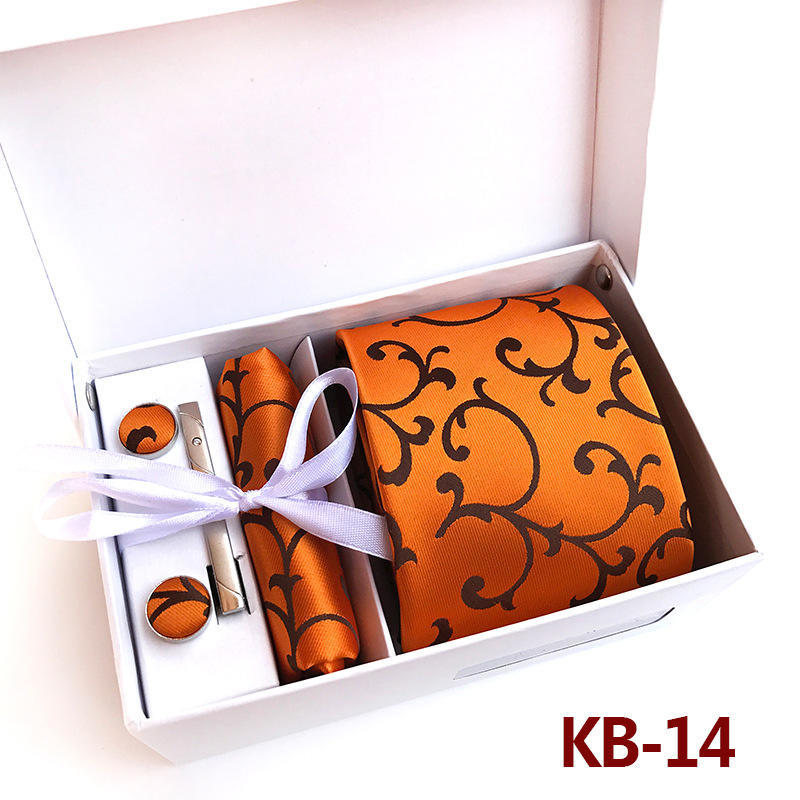 Men'S Tie Gift Box 6-Piece Set Big Flower Wedding Tie Set