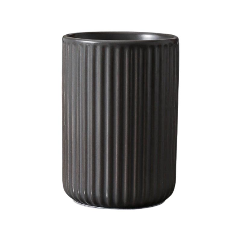 Textured Ceramic Bathroom Cup for Toothbrush Storage Daily Rinsing and Sink Counter Organization for Dorm Bathroom Use