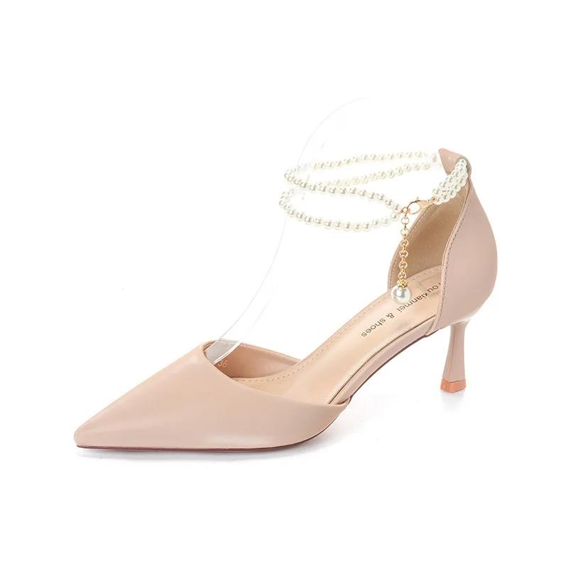 

Fashion Sharp Pointed High Heels Women New French Style Single Shoe Sandals Women Paired with A Skirt Thin Heeled Pumps Women Shoes 34
