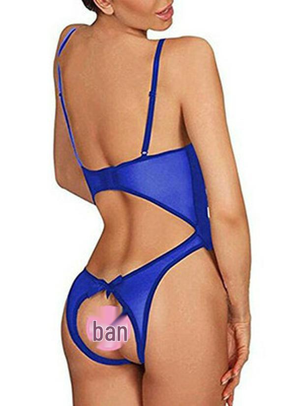 European & American Open-Bust Sexy Bodysuit Lingerie Set