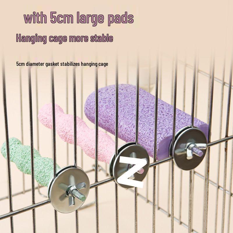 Parrot Perch: Small Bird Claw and Beak Grinder with Resting Platform and Chew Toy