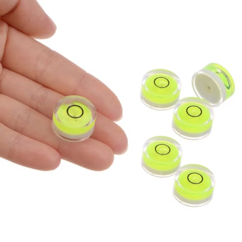 uxcell 6-Piece Round Bubble Level, 18x9mm, Mini Round Bullseye Level for Camera Tripods, Telescopes, Workshops, Turntables, and Picture Frames, Green