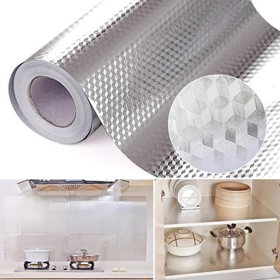 1 Roll Oilproof Sticker Self Adhesive Waterproof Aluminum Foil DIY Wall Sticker