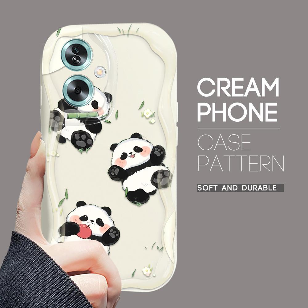 

Милый мультяшный узор, кремовая текстура, мягкий силиконовый чехол с волнистыми краями, чехол для телефона для OPPO Reno Realme Realme Note 60X белый