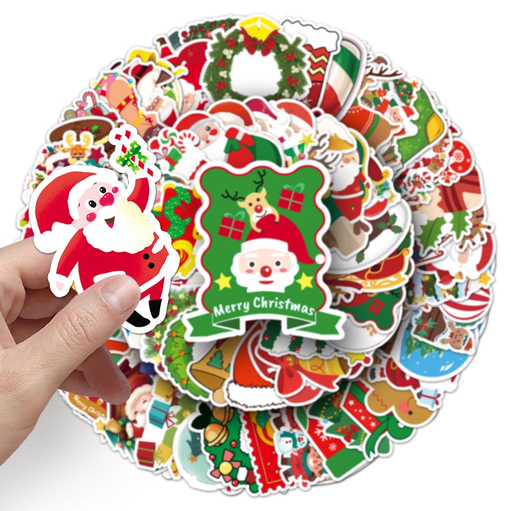 102 Christmas Personalized Cartoon Festive Theme Children's Decoration Mobile Phone Case Skateboard Suitcase Stickers