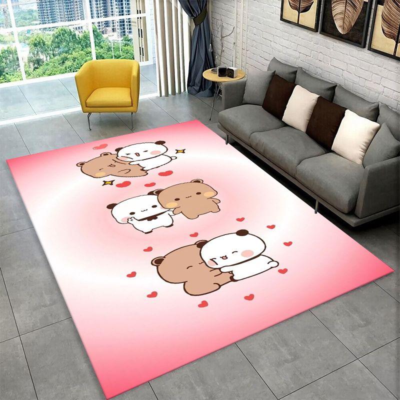 Cute Bubu Dudu Love Cartoon Bear Non-Slip Area Rug for Living Room,Bedroom,Playroom,Carpet Floor Mat Home Decor Rug Room