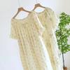 Women's Lightweight Summer Short-Sleeve Nightgown: A Simple, Double-Layered, Loose-Fitting, Breathable Knee-Length Dress