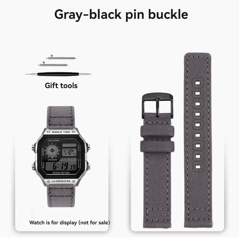 Canvas quick release strap  For Casio G-Shock AE-1200WH/1300/1000/A159 A158W A168 / F91w AE1200 nylon Bracelet Watch Band 18mm