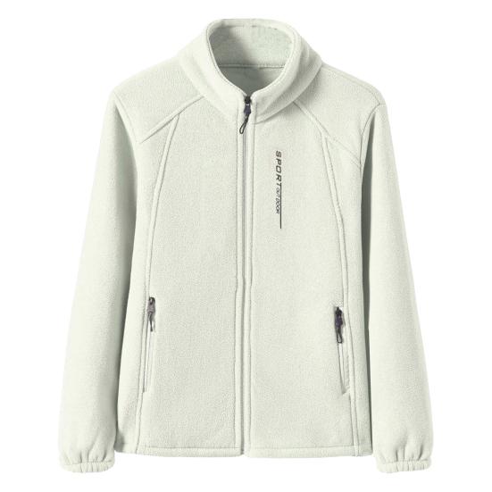 Jarní Zimní Dámská Bunda Stojáček Polární Fleece Zapínání na Zip Bunda Dlouhý Rukáv Jednobarevný Kardigan Udržuje Teplo Sportovní Svrchní Oblečení s Kapsami