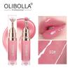 OLIBOLLA Spiegel Lipgloss mit Metall-Applikator, Feuchtigkeitsspendender Lippen-Plumper, Reduziert Lippenfältchen, Lippen-Serum Kosmetik