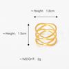 Stainless Steel Women's Double Crossover Ring Band with Cutout Design