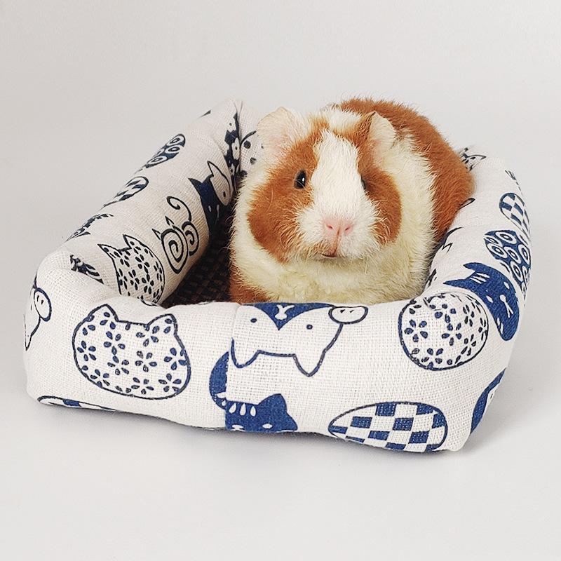 Summer Small Pets Cool Nest Puppy Kitten Rattan Mat Cute Print Pet Cooling Mat for Guinea Pig Hamster Chinchilla Small Cage