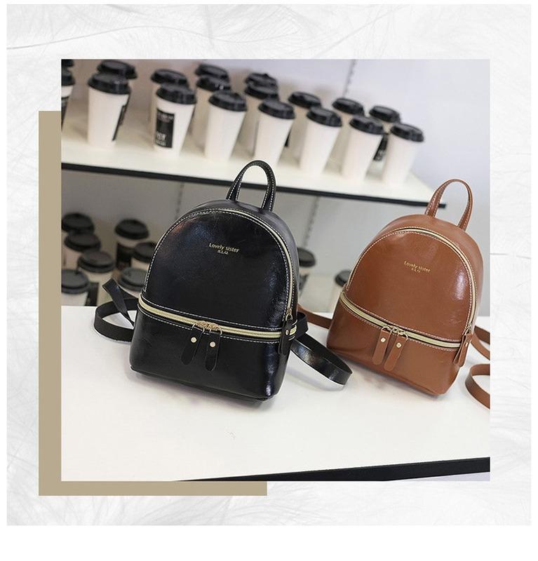 Style Women's Backpack Casual Student Mini Leather Solid Backpack Schoolbag Girls Gift Shoulder Bag