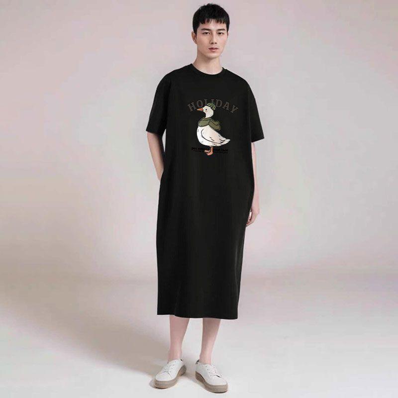 Men's Oversized Hoodie Robe Long Knee-Length Sleepwear, Fashion Pullover Bathrobe for Home and Lounge