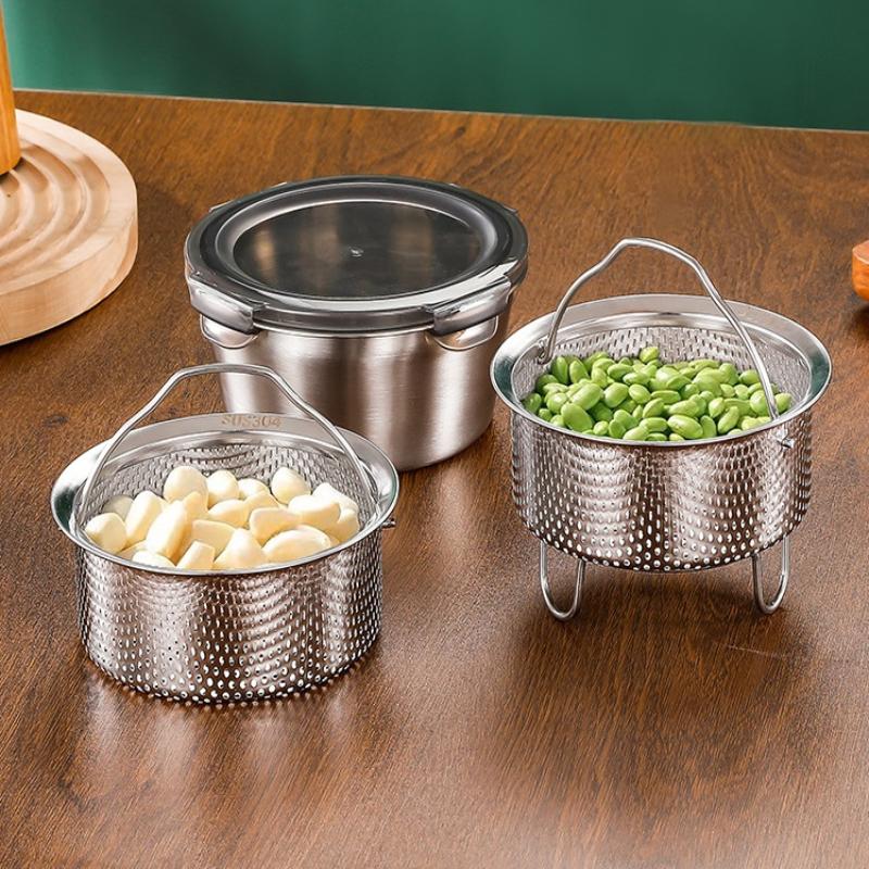 Uniwersalny koszyk do gotowania na parze ze stali nierdzewnej 304 klasy spożywczej Wkład do szybkowaru/Instant Pot Bezpieczny do mycia w zmywarce Wielofunkcyjny