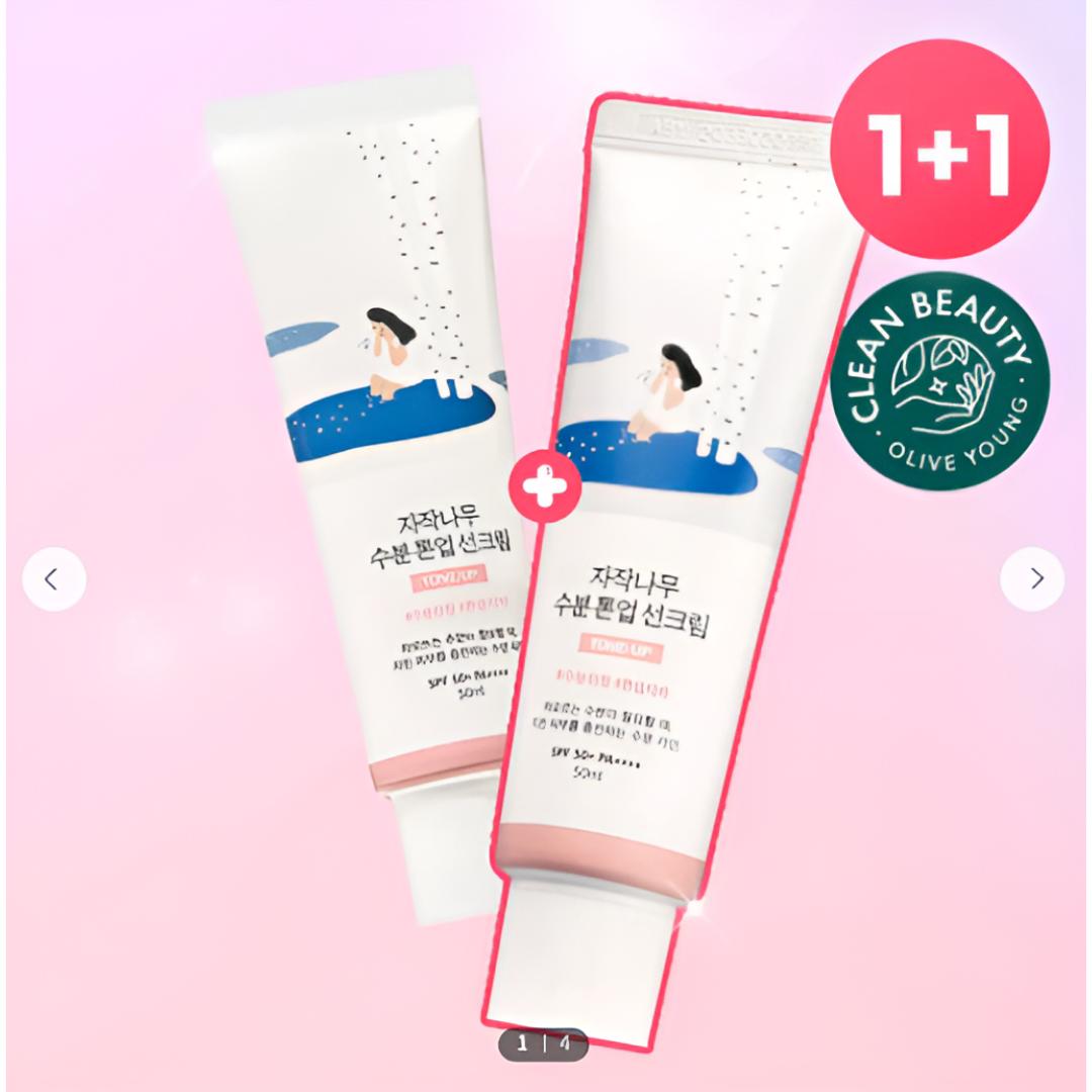 [ROUND LAB] Birch Moisturizing Tone-Up Sun Cream Set 50 ml + 50 ml