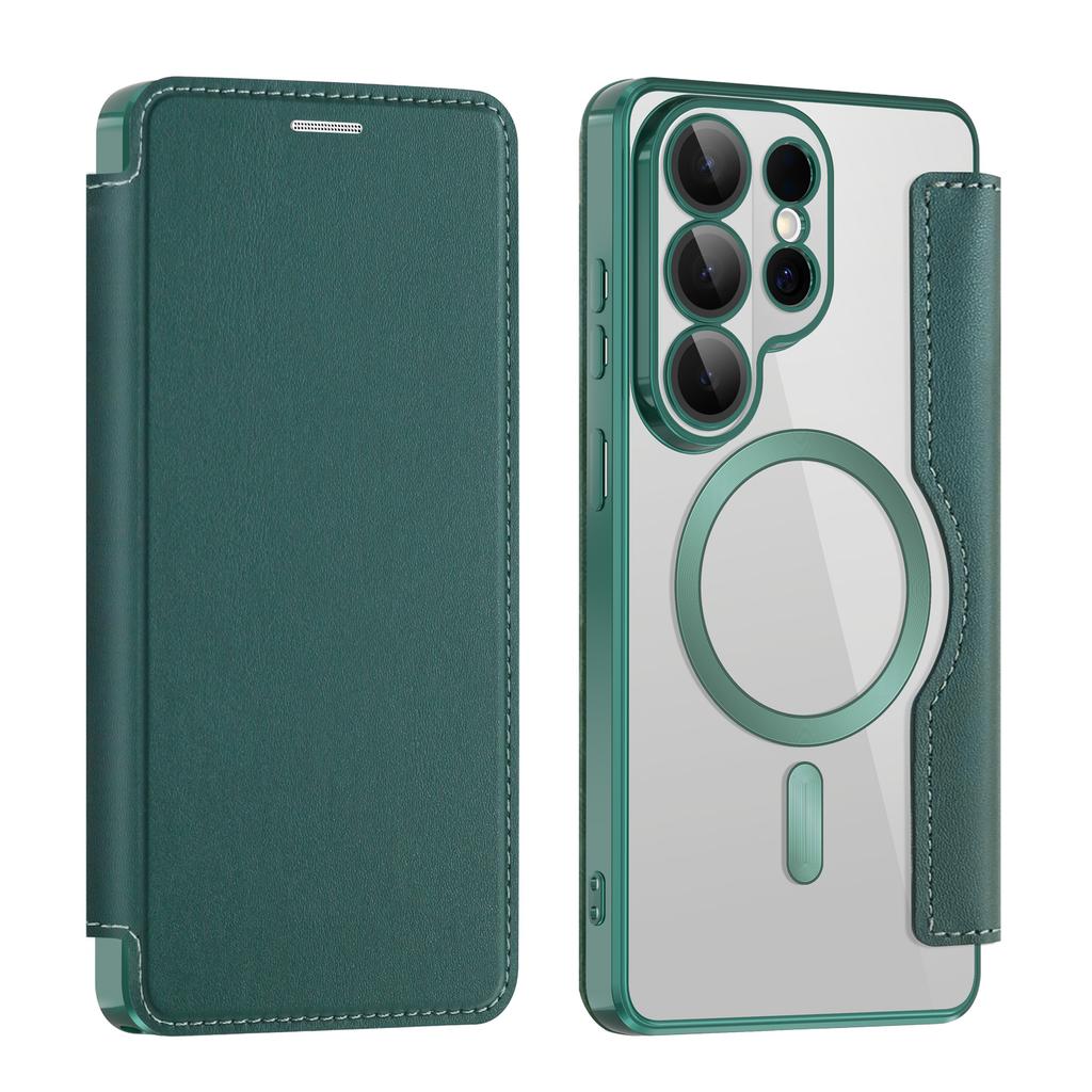 For Samsung Galaxy S26 Ultra Magnetic Case RFID Blocking Card Holder Leather Phone Cover with Lens Film