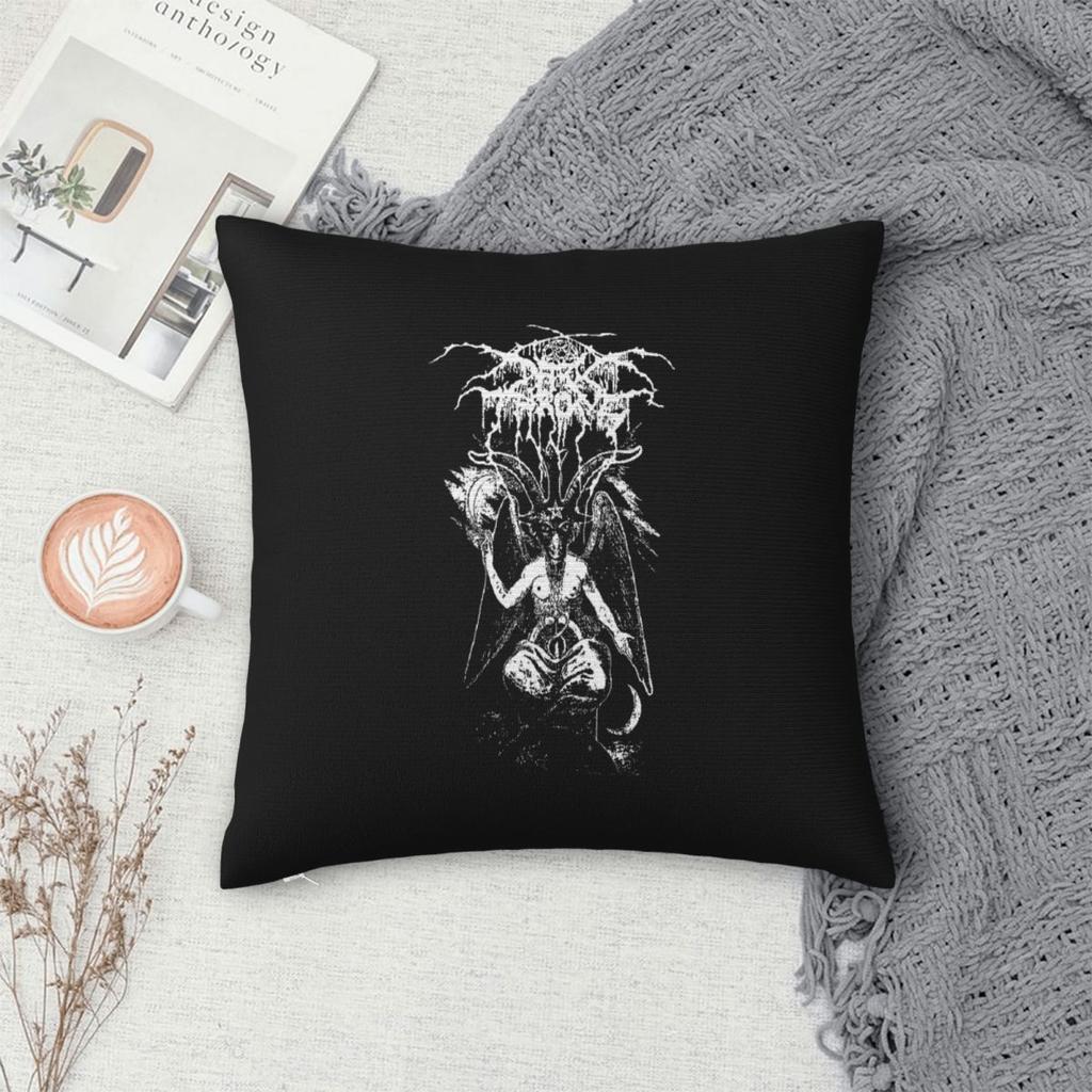 Darkthrone Logo Norwegian Black Metal Band  Square Pillowcase Pillow Cover Cushion Throw Pillow for Home Bedroom Car