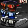 3 PCS Fashion Vintage Square Sunglasses Men Fishing Driving Man Luxury Brand Designer Sun Glasses Anti-Glare Retro Eyewear UV400