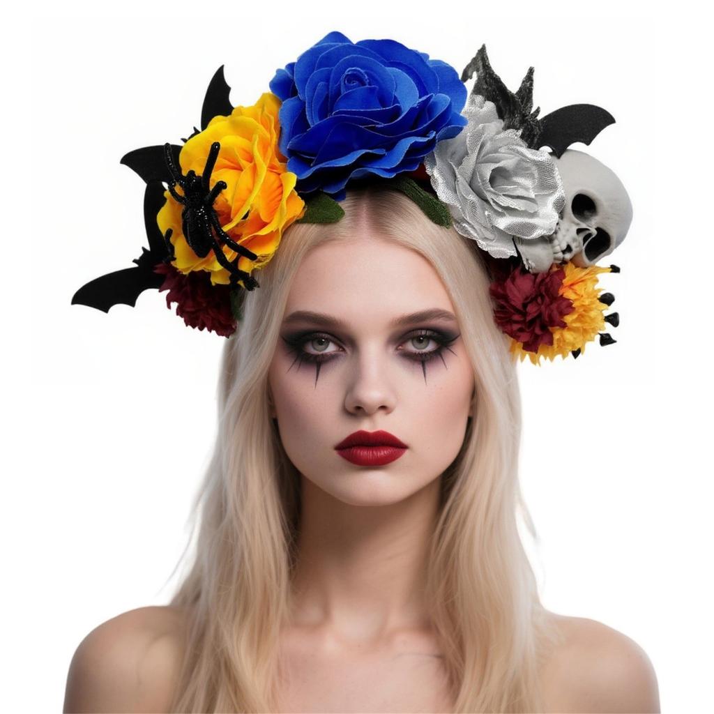 Dunkle Serie Rose Blume Haarreif Rollenspiel Zubehör Für Halloween Thema Event Und Feiertagsumzüge Verkleidung Kopfschmuck