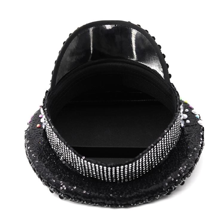Bridal Captain Hat Jeweled Rhinestones for Women Bride Hat Sparkling Sequins Eye-catching Photo Props