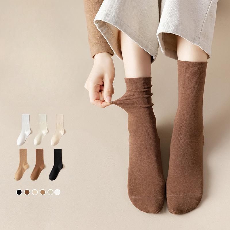 Ladies Spring and Autumn Month Loose Mouth Long Tube Pile Cotton Socks