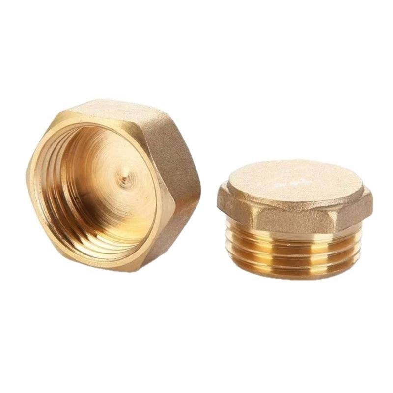 Male Thread Brass Pipe Hexagonal Head End Caps Plug Fitting Coupler Connector Adapters Pipe Plumbing Fitting Adapters