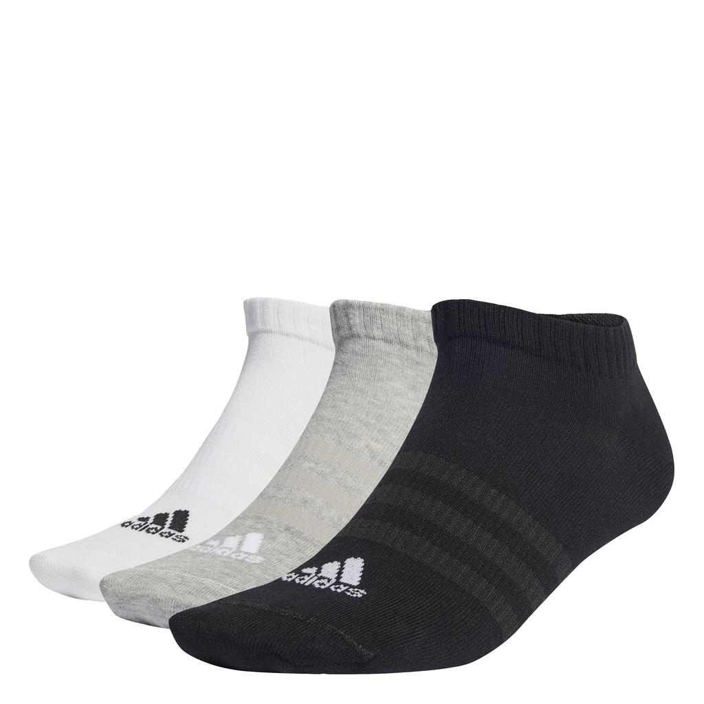 Adidas Lightweight Medium Gray Size KXXL Men's Low-Cut Socks, 3-Pair Set, EBL61, Heather/White/Black (IC1337),