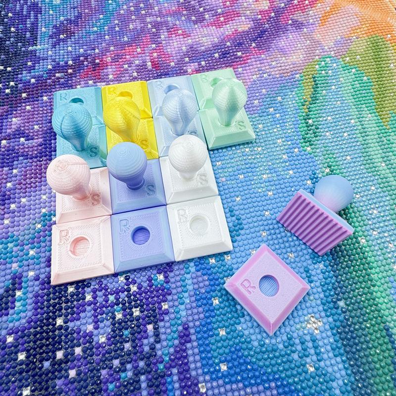 2 Pcs/Set Detachable Crystal Dot Craft Tool Accessories Stamp Relief Roller for Clay & Paper Craft Projects