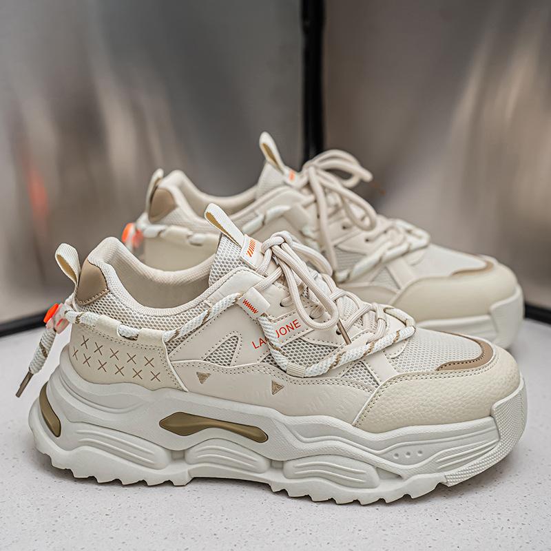 Men Summer Spring Autumn Casual Sports Sneakers Breathable Comfortable ThickSole Mesh Fashion New Trend Men's Shoes Versatile Thick Soled Chunky