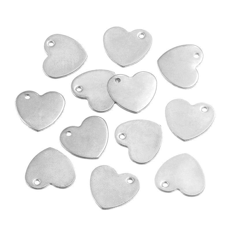 Colorfast Heart Pendant in Stainless Titanium Steel with Real Gold Chain - Vibrant DIY Bracelet & Necklace Accessory