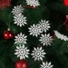 12Pcs 10cm Snowflake for Christmas Tree Decor Party Holiday Christmas Ornaments Home Decor