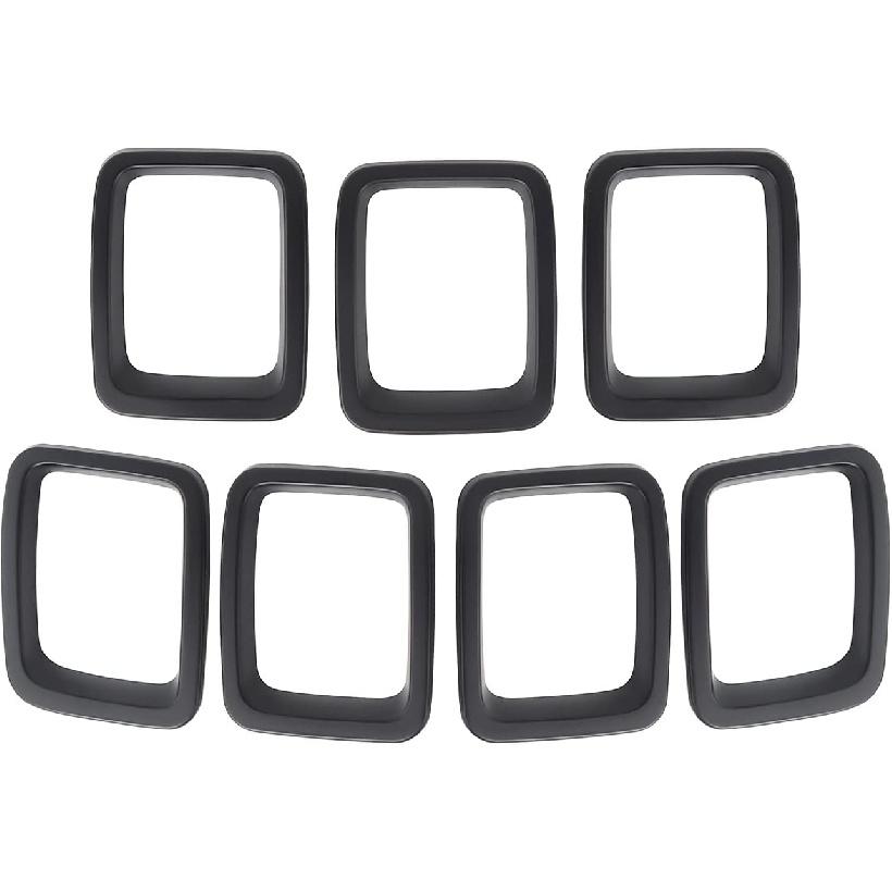 Front Grill Inserts Grille Cover Trim Accessories Compatible with Jeep Compass 2017-2020 (Matt Black)