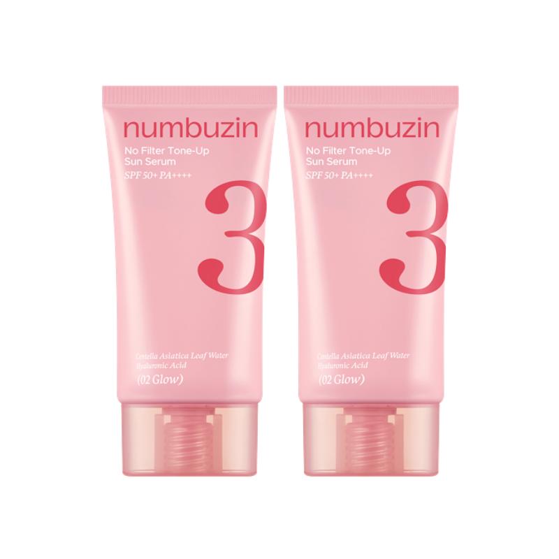 NUMBUZIN No.3 Porcelain Base-Skip Tone Up Beige SPF50+ PA++++ (50ml X 2ea Set) - Option 01 Blur / 02 Glow