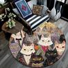 Cats Round Area Rug,Carpet Rug for Living Room Bedroom Sofa Playroom Decor,Non-slip Floor Mat