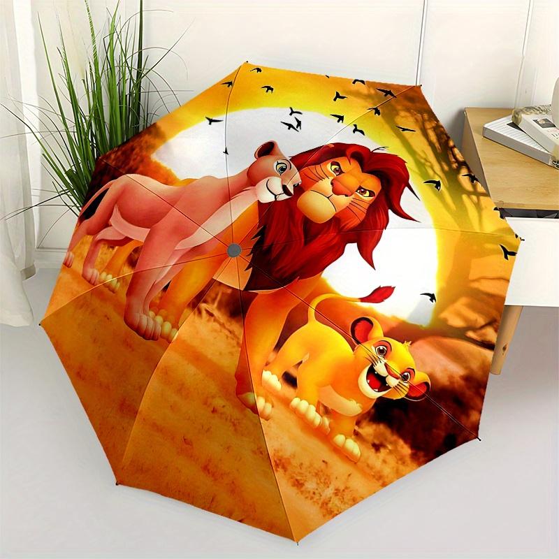 

1 Auto Open Lion King, Simba Themed Colorful 8 rib Portable Umbrella for Men and Women, A Compact Commuting Companion Suitable for Daily Dri