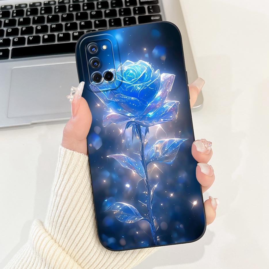 For Oppo A52 A72 A92 Case Stylish Flowers Cute Painted Cover Soft TPU Matte Phone Case For Oppo A92 A 52 72 OppoA52 OppoA72 Bags