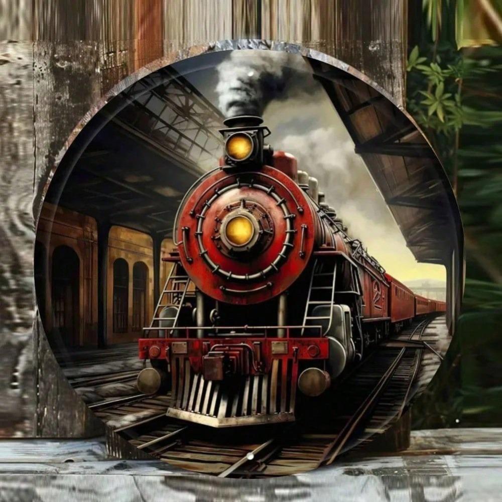 Vintage Metal Tin Sign Steam Train Locomotive Retro Wall Art Poster Home Bar Cafe Garage Decor