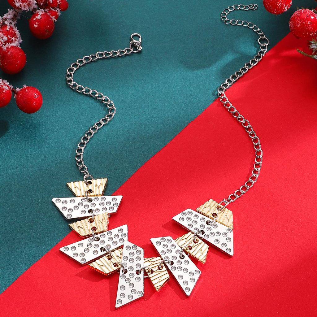 Punk Metallic Polygonal Pendant Necklace - Cool, Versatile, and Stylish.